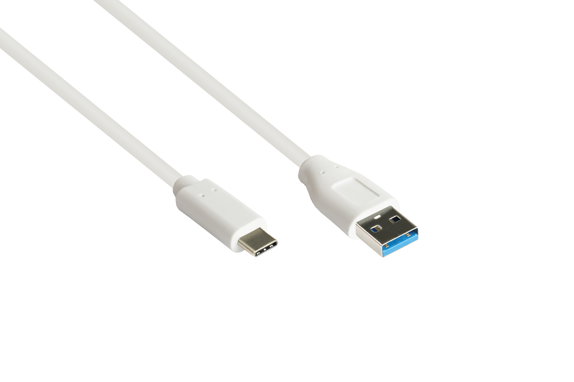 Connecting cable USB 3.2 Gen.2 (10GBit/s / 3A), male A to USB-C™ male, CU, white, 0.5m, Good Connections®
