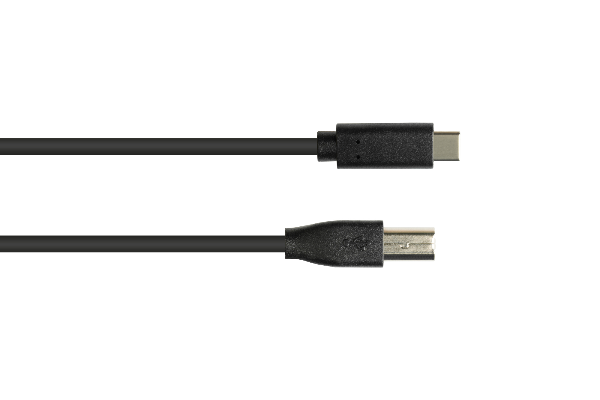 Anschlusskabel USB 2.0, USB-C™ Stecker an USB 2.0 B Stecker, CU, schwarz, 0,5m, Good Connections®