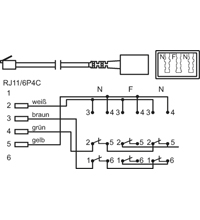 Telefonadapter RJ11 (6/4) Stecker an NFN Buchse, Good Connections®