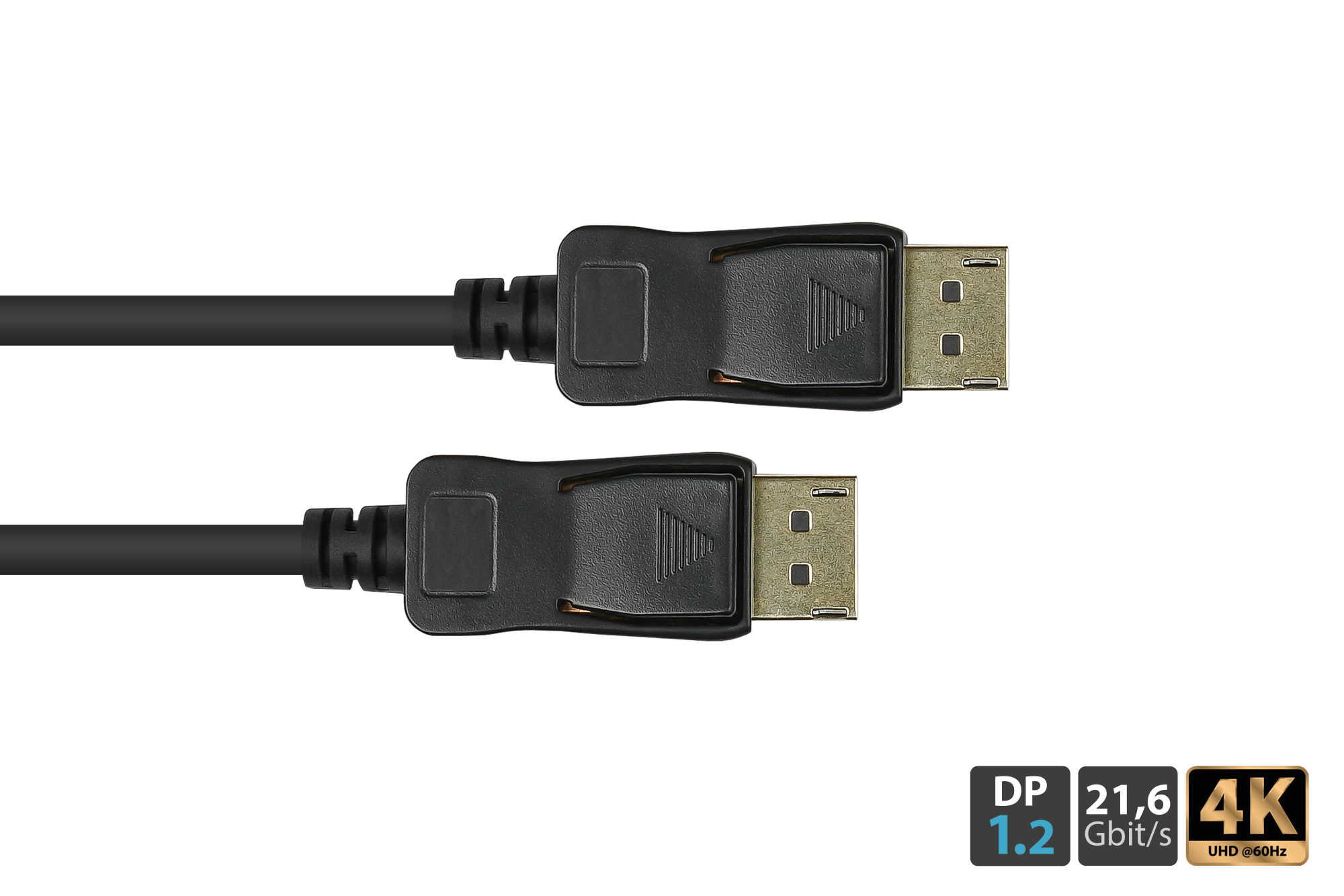 Connection cable DisplayPort 1.2, 4K / UHD @60Hz, gold-plated contacts, OFC, black, 10m, Good Connections®