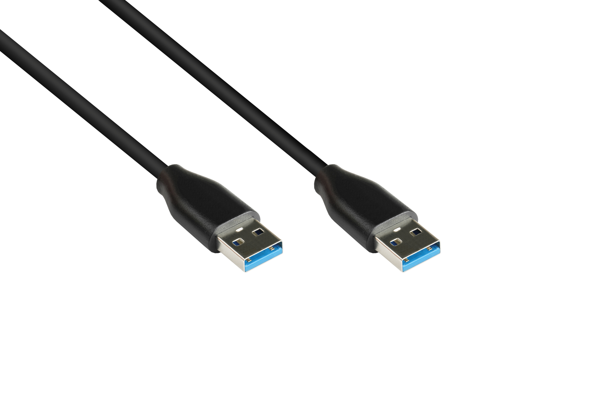 Connecting cable USB 3.2 Gen.2 (10GBit/s / 3A), male A to male A, CU, black, 0.5m, Good Connections®