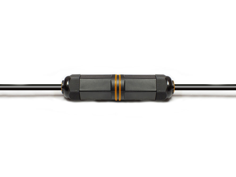 Patch cable coupling, outdoor (IP67), Cat. 6A, RJ45, fully shielded, black, Good Connections®