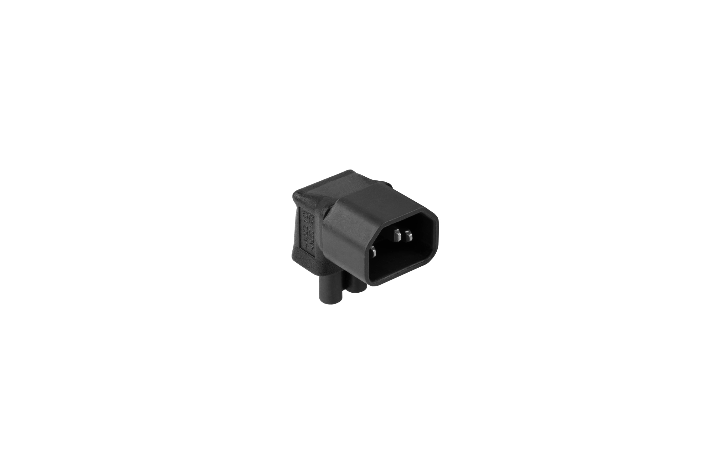 kabelmeister® Power adapter IEC plug C14 to IEC socket C5, angled top/bottom, black
