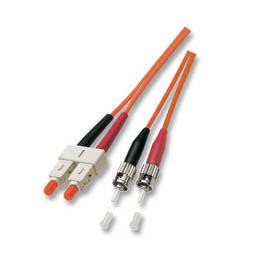 Patch cable, LWL Duplex OM1 (Multimode, 62,5/125) ST/SC, orange, 0,5m, Good Connections®