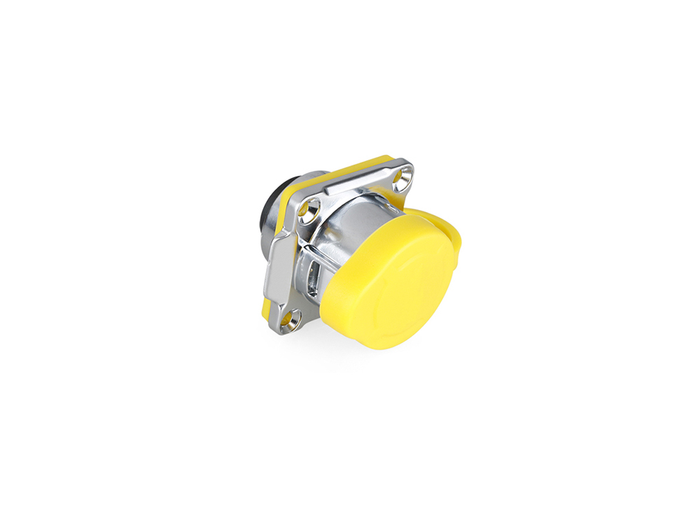 Industrie-Steckverbinder S1 - RJ45 Durchführungskupplung mit Flansch, RJ45 Buchse beidseitig, Metall, M24, IP65/67, Good Connections®