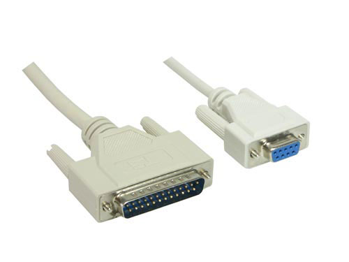 Serielles Druckerkabel , 1,8m, 9pol Buchse an 25pol Stecker