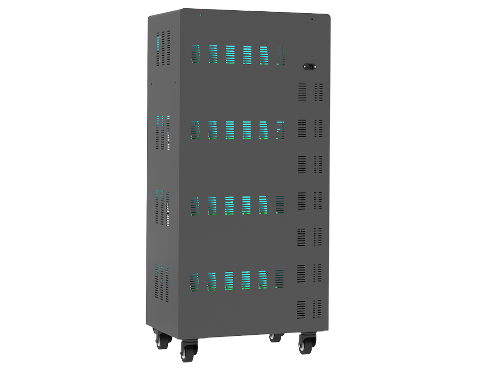 Tablet charging cart for up to 40 devices, UV-C disinfection, Smart Control, sync function for iOS/Android, black, Good Connections®