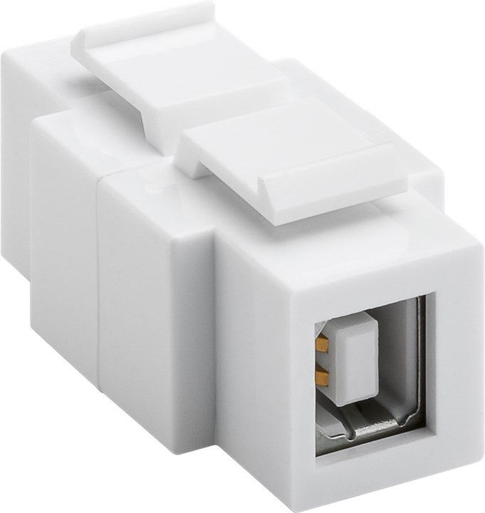 KeyStone Modul, USB 2.0 Buchse A an USB 2.0 Buchse B, beidseitig einbaubar, Gehäuse weiß