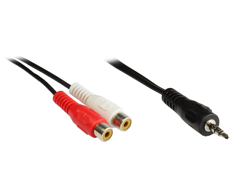 Audio Kabel 3,5mm Klinke St. / 2 x Cinch Bu. Länge: 1,5m