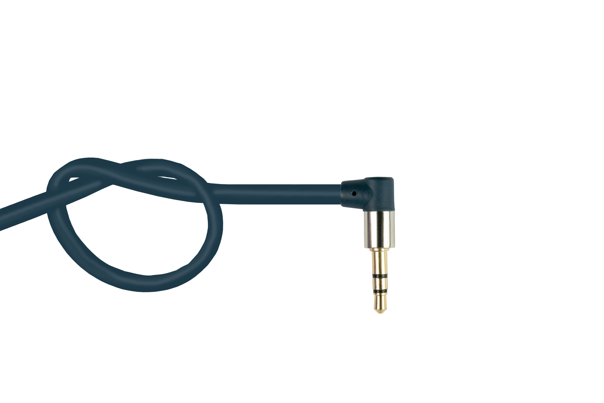 Audio connection cable SmartFLEX, High-Quality, 3-pin 3.5mm jack plug to jack plug angled, dark blue, 1m, Good Connections®