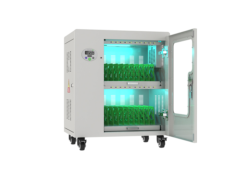 Good Connections® ANTARES T20C Tablet-charging cabinet up to 11", USB-C™ version, 30W per port, UV-C disinfection, grey