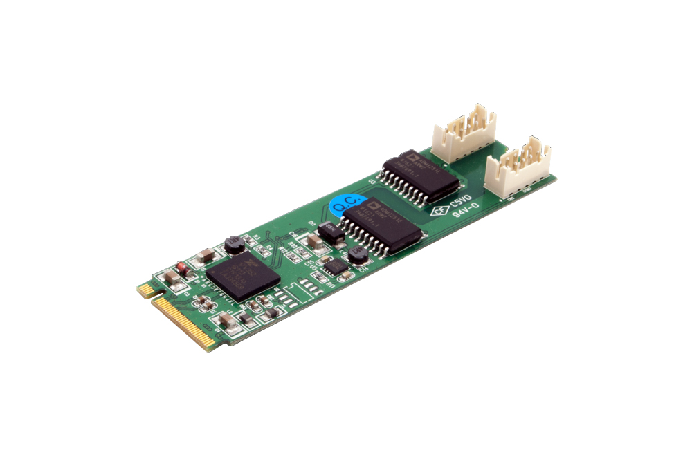 2S Seriell RS-232 zu M.2 NFGG Karte mit 2x 9 Pin Slot Kabel, 2,5KV Optische Isolation, Exsys® [EX-48200I]