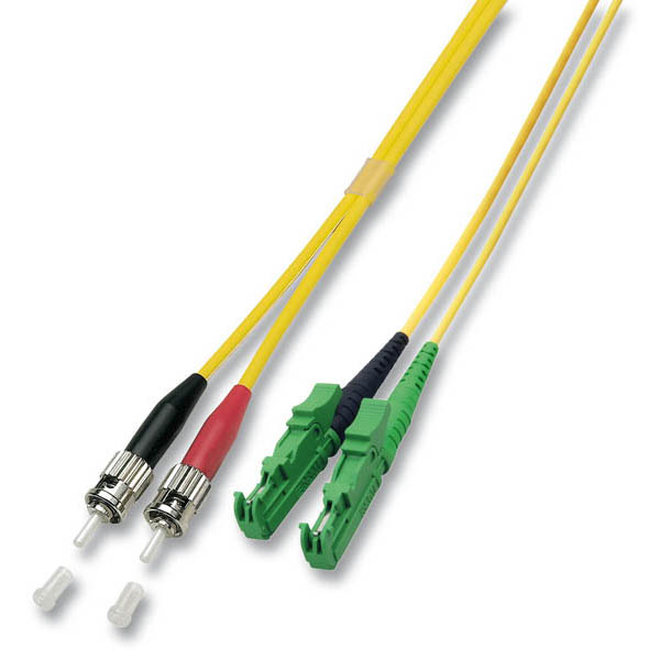 LWL Duplex Jumper E2000®-APC8° / LC, LSZH, 9/125, Länge: 5m