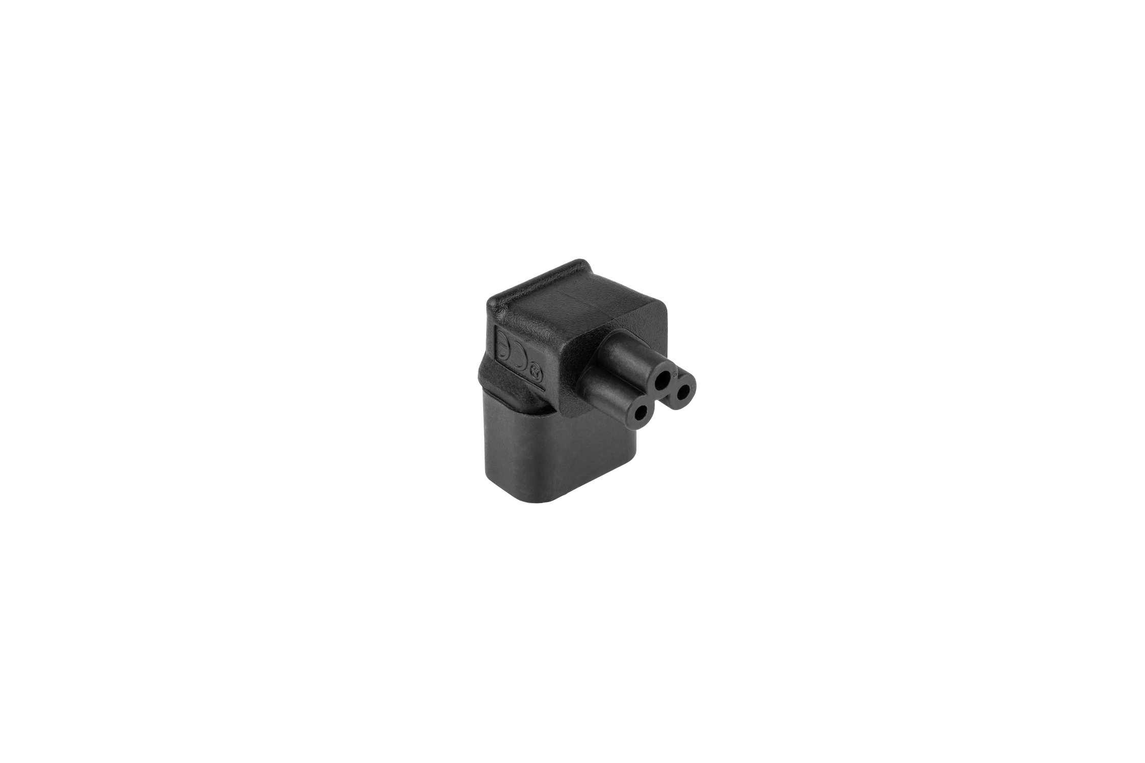kabelmeister® Power adapter IEC plug C14 to IEC socket C5, angled top/bottom, black