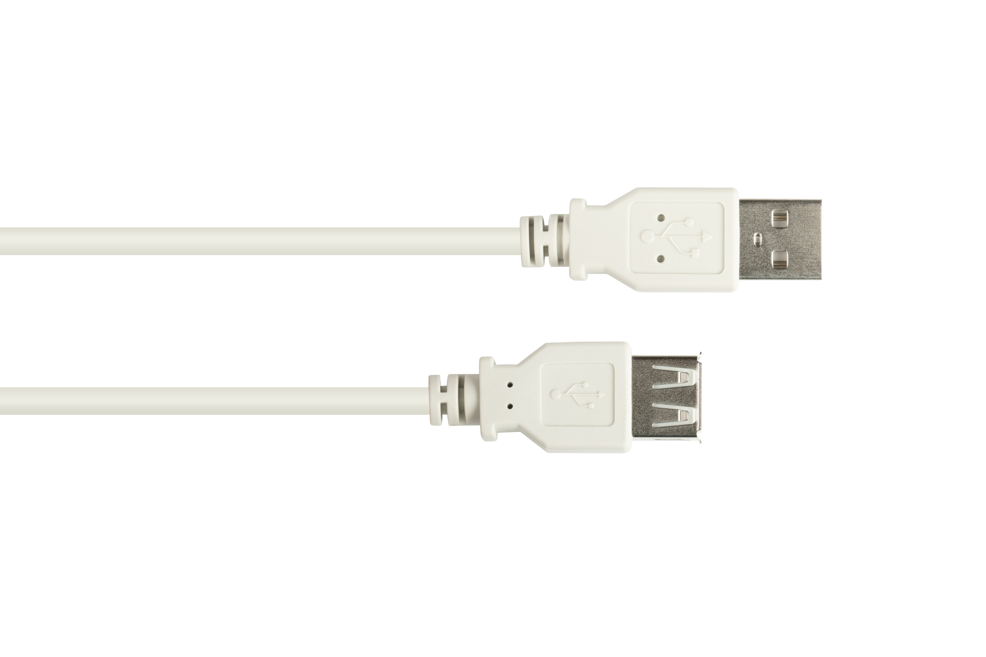 Verlängerungskabel USB 2.0 Stecker A an Buchse A, grau, 0,6m