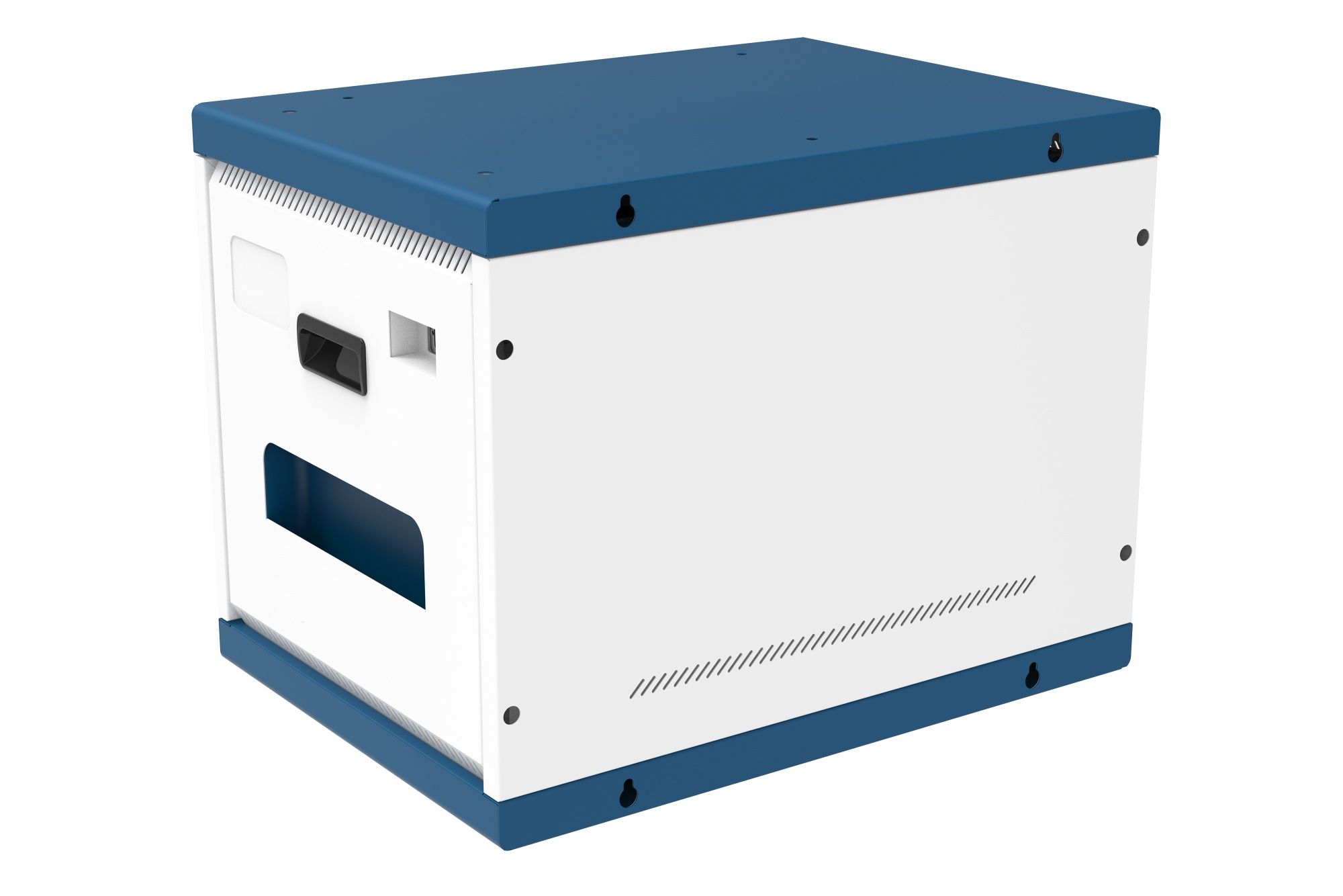 Good Connections® GEMMA N16 Notebook charging cabinet/cart for 16 devices, safety contact sockets, white/blue