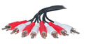 Audio Verlängerung 4x Cinch Stecker an 4x Stecker, Länge: 2,5m, Good Connections®