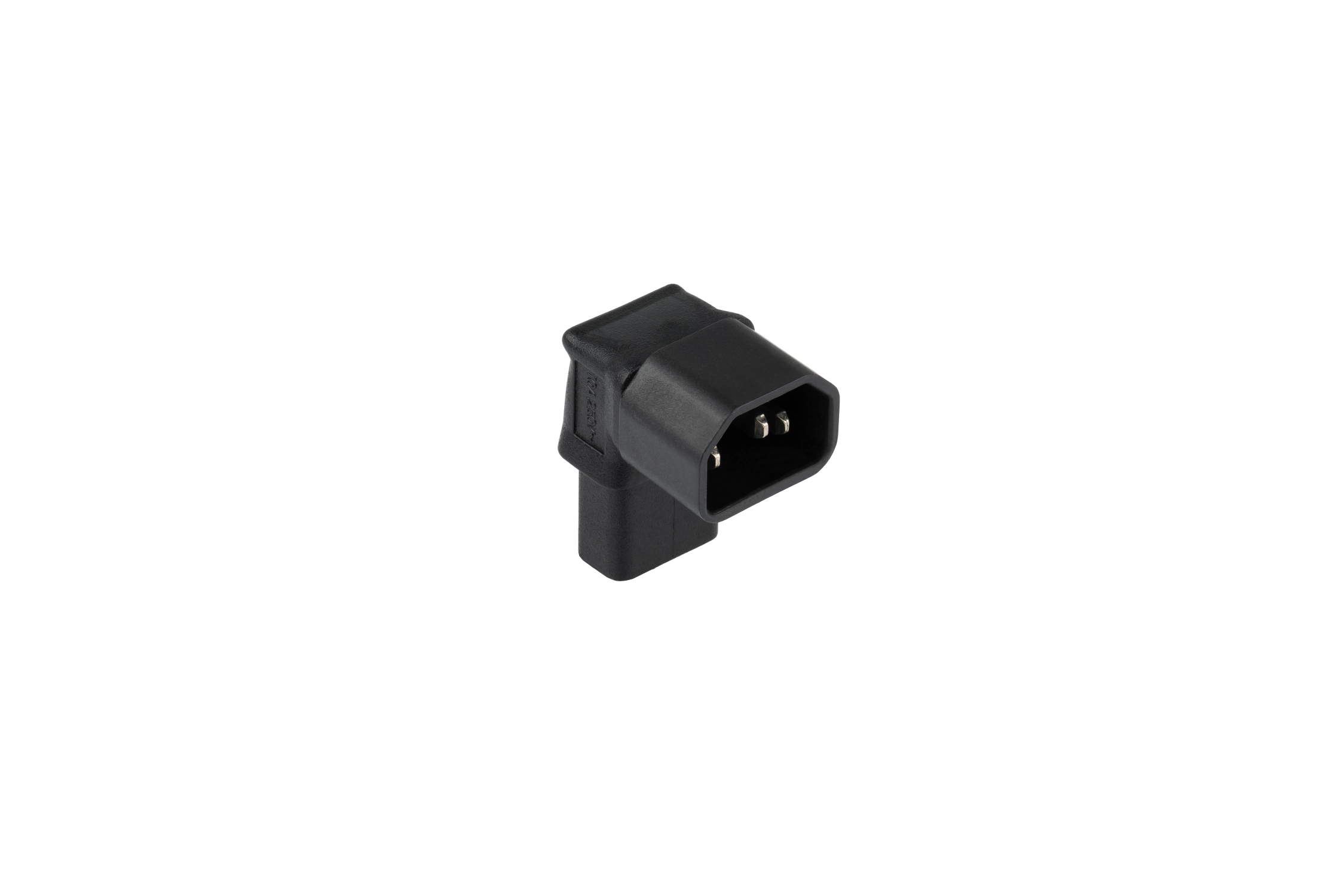 kabelmeister® Power adapter IEC plug C14 to IEC socket C13, angled top/bottom, black