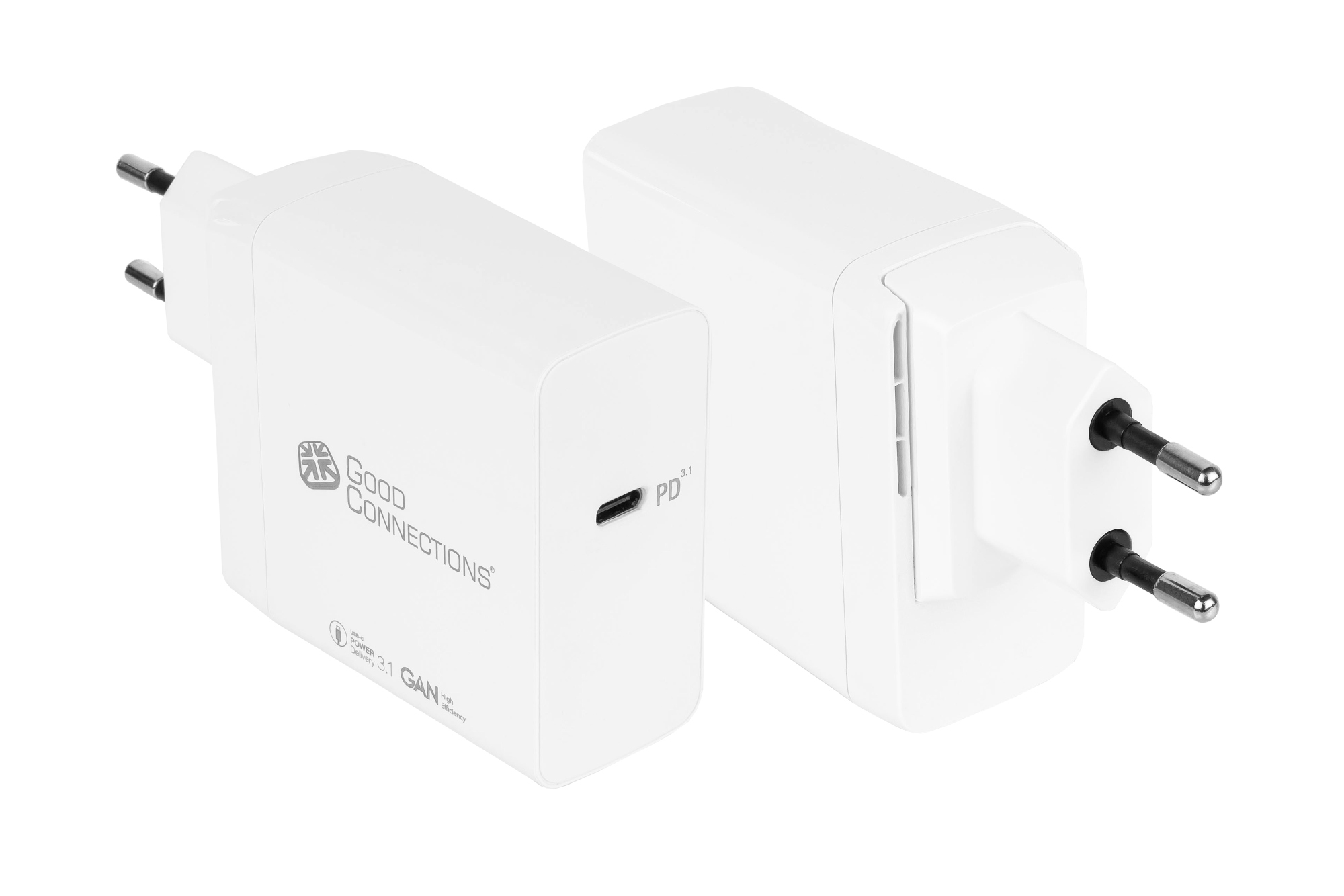 USB fast charger 140W with GaN technology, 1-port (USB-C™), PD 3.1, QC 5, PPS, incl. 1.2m charging cable, white, Good Connections®