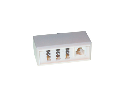 Telefon-Adapter  F Stecker / 2 X N Buchse + 1 X F Buchse, Good Connections®