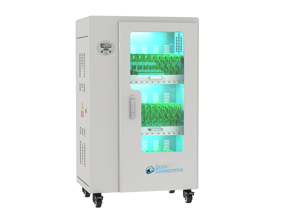Good Connections® ANTARES T30C Tablet-charging cabinet up to 11", USB-C™ version, 30W per port, UV-C disinfection, grey