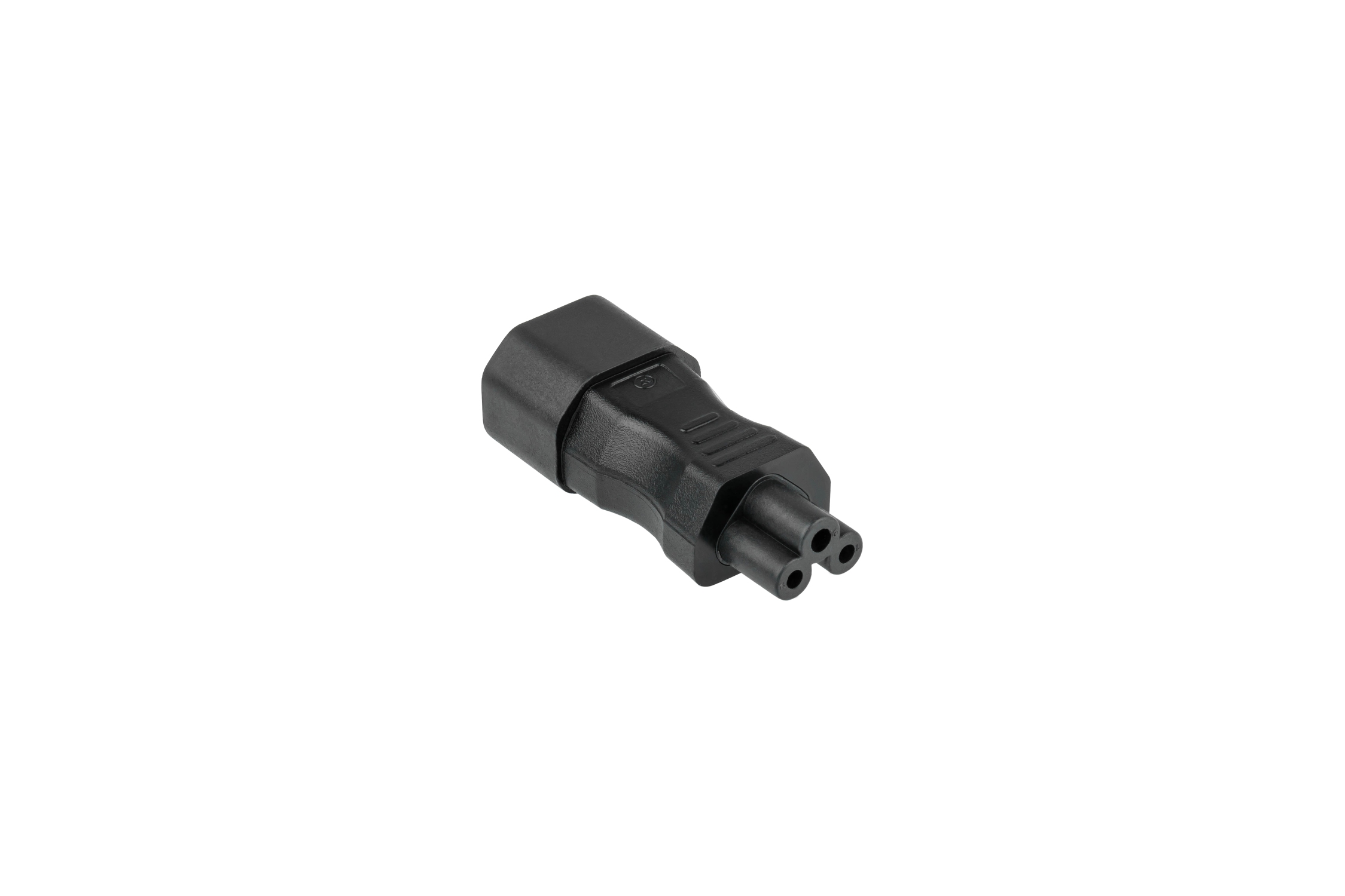 kabelmeister® power adapter IEC plug C14 (straight) to IEC socket C5 (straight), black
