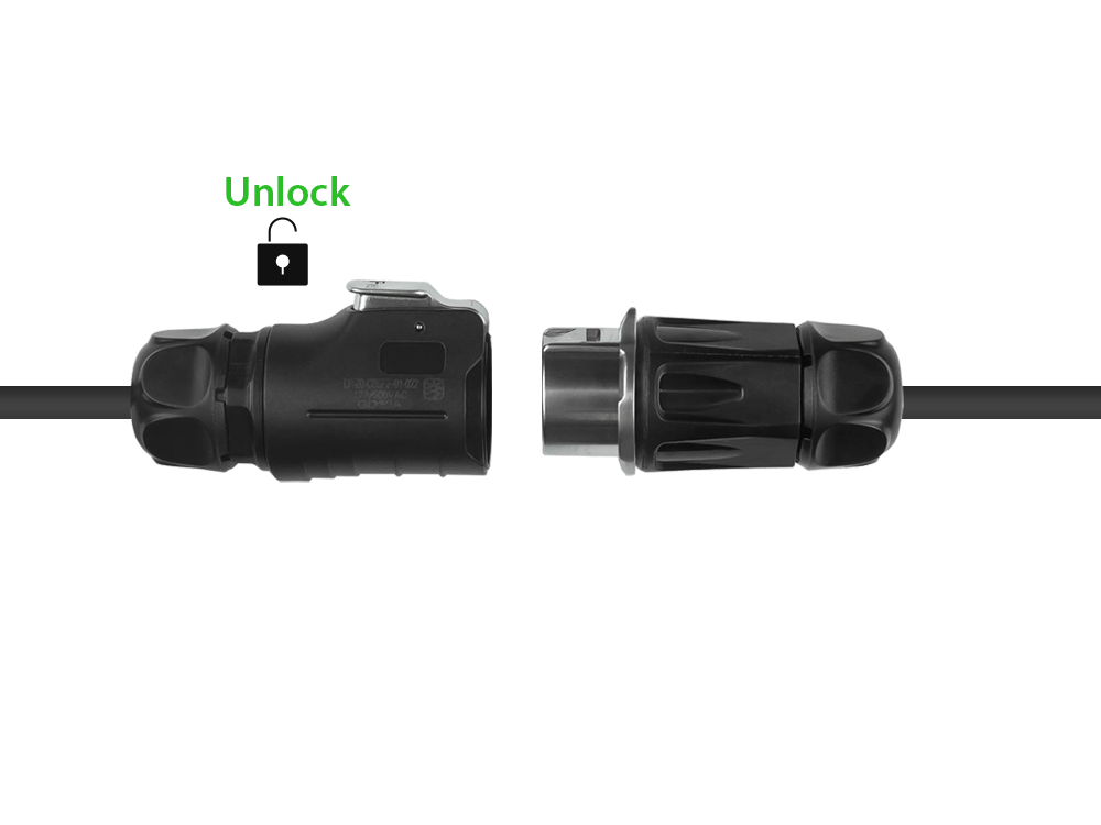 Industrial Connector S1 - Power (2-pin) Mating plug connector with click locking, solder termination, M20, IP65/67, Good Connections®