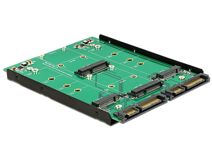 3.5" Konverter 2x SATA 22 Pin an Dualport 2x M.2 / 2x mSATA, Delock® [62946]