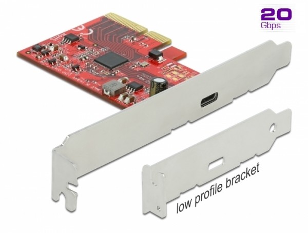 PCI Express x4 Karte zu 1 x extern SuperSpeed USB 20 Gbps (USB 3.2 Gen 2x2) USB Type-C™ Buchse - 3 A, Delock® [89035]