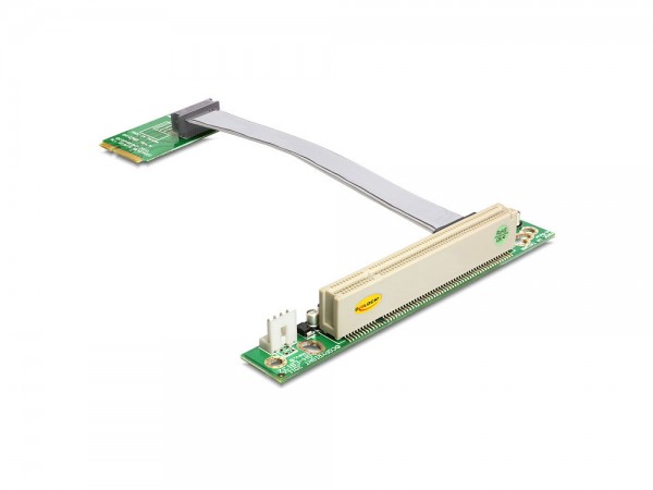 Schnittstellenkarte, Riser PCI Express Mini an PCI 32Bit 5 V mit flexiblem Kabel 13 cm links gerichtet, Delock® [41359]