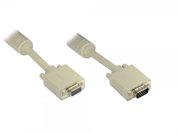 Verlängerung S-VGA Stecker auf Buchse, grau, 5m, Good Connections®