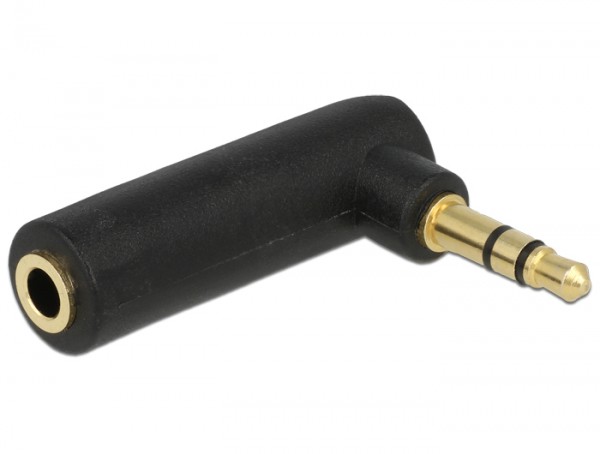Adapter Audio Klinke 3,5 mm 3 Pin Stecker an Buchse gewinkelt, Delock® [65364]