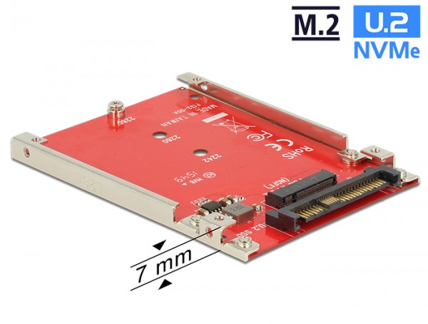 2,5" Konverter U.2 SFF-8639 an M.2 NVMe Key M - 7 mm, Delock® [62725]