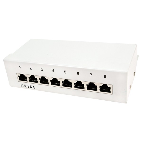 Patchpanel Cat. 6A STP, 8-port, geschirmt, grau, LogiLink® [NP0018]