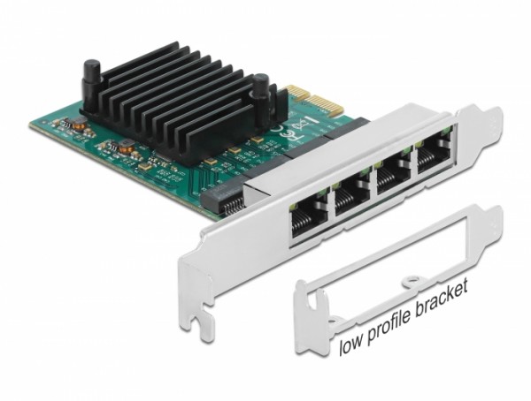 PCI Express x1 Karte 4 x RJ45 Gigabit LAN RTL8111, Delock® [89025]