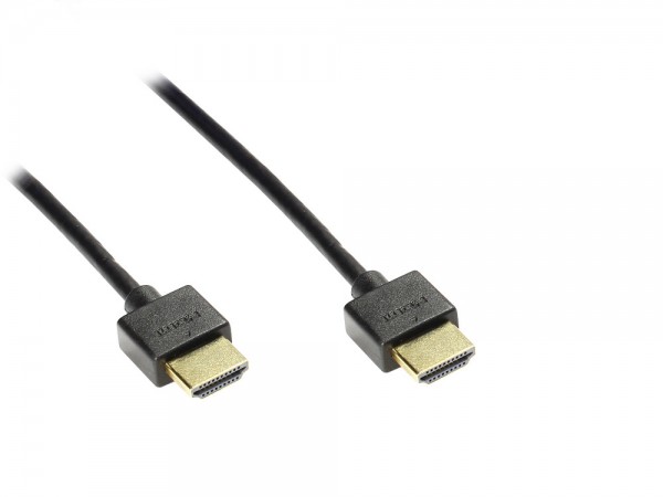 Anschlusskabel Super slim High Speed HDMI® with Ethernet , A Stecker beidseitig, schwarz, 1m, Good Connections®