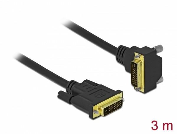 DVI Kabel 24+1 Stecker zu 24+1 Stecker gewinkelt 3 m, Delock® [85895]
