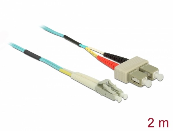 Kabel Lichtwellenleiter LC zu SC Multimode OM3 2 m, Delock® [86565]