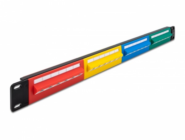 19" Patchpanel 24 Port Cat.5e 1 HE farbig, Delock® [66880]