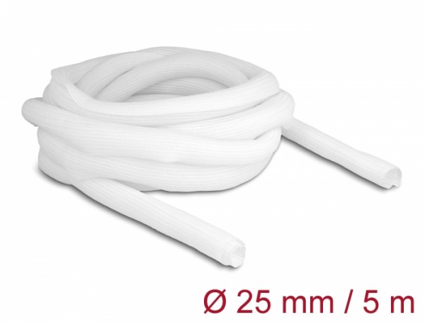 Geflechtschlauch selbstschließend 5 m x 25 mm weiß, Delock® [20811]