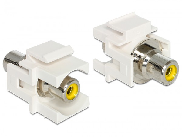 Keystone Jack, Cinch Buchse an Cinch Buchse, gelb, Delock® [86306]