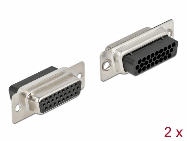 D-Sub HD 26 Pin Crimp Buchse, Metall, 2 Stück, Delock® [66724]