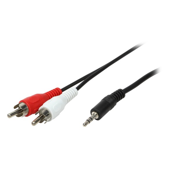 Stereo Audio Anschlusskabel, 3,5mm Klinkenstecker zu 2x RCA (Chinch) Stecker, 5.0m, LogiLink®, [CA1043]