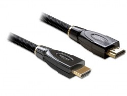 High-Speed-HDMI®-Kabel mit Ethernet, (Premium) vergoldete Kontakte, Stecker A an Stecker A, 5m, Delock® [82739]