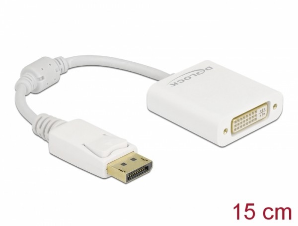 Adapter DisplayPort 1.1 Stecker zu DVI Buchse Passiv weiß, Delock® [61010]