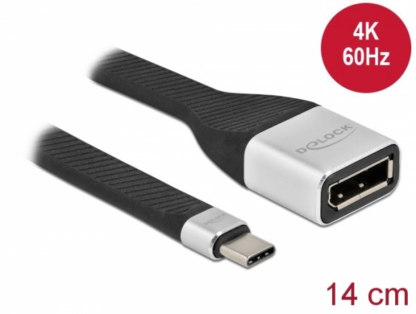 FPC Flachbandkabel USB Type-C™ zu DisplayPort (DP Alt Mode) 4K 60 Hz 14 cm, Delock® [86934]
