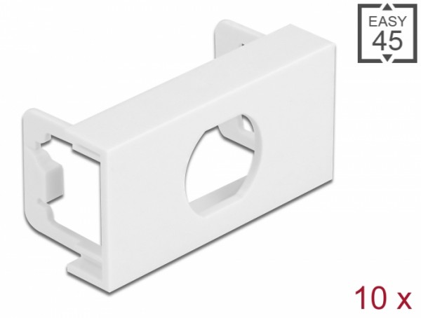 Easy 45 Modulblende Loch-Ausschnitt M15 mit Verdrehschutz, 45 x 22,5 mm 10 Stück weiß, Delock® [81367]