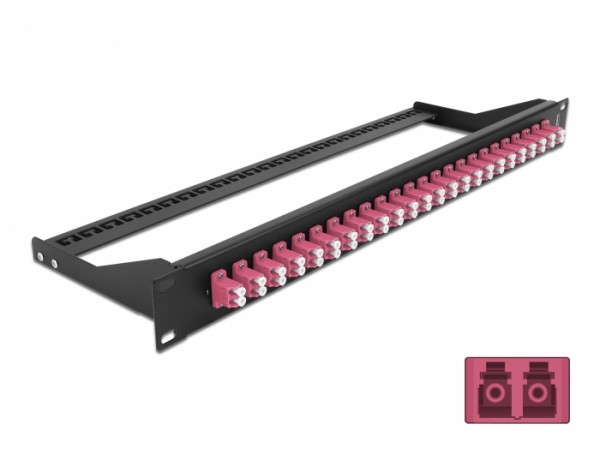 19? LWL Patchpanel 24 Port LC Duplex violett, Delock® [43390]