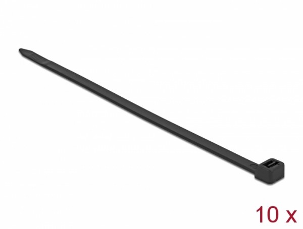 Kabelbinder L 800 x B 8,8 mm 10 Stück schwarz, Delock® [19644]