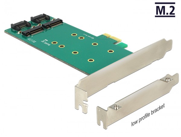 PCI Express Karte an 2 x intern M.2 Key B 110 mm - Low Profile Form Faktor, Delock® [89473]